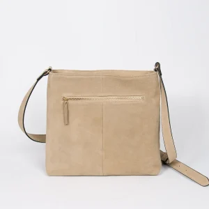 900905 Veske, Skinnveske semsket frontlomme - beige