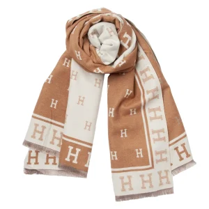 905405 Skjerf, Stort H skjerf, tynn kvalitet ( tidl 8584) - beige