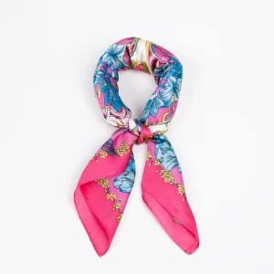 908132  Skjerf, Lite skjerf paisley og blomsterprint - rosa