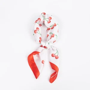 910723  Skjerf, Lite skjerf cherry print - rød