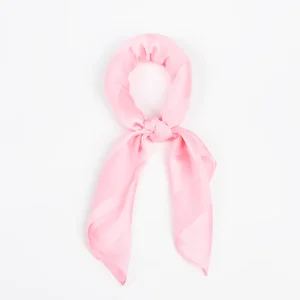 915236  Skjerf, Lite skjerf ensfarget ton-i-ton striper -lys rosa