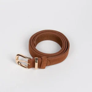 915515 Belte (6 stk) Smalt semsket skinnbelte - cognac