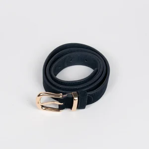 915541X Belte  ( 6 stk) Smalt semsket skinnbelte - marine
