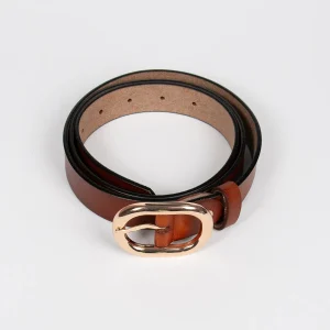 915615 Belte (6 stk) Skinnbelte med oval spenne - cognac