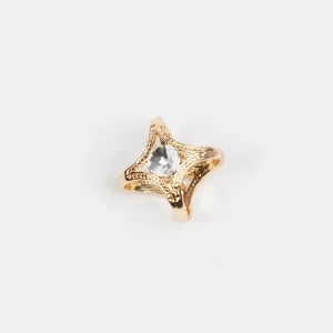 916862 Skjerf ring - Skjerfring med stor strass sten - gull