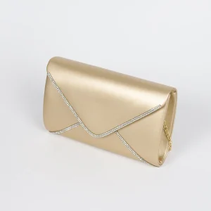 917662 Veske, Selskapsveske strass-edges- gull