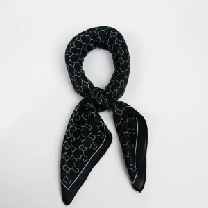 920001  Skjerf, Lite skjerf CC print matt struktur -svart