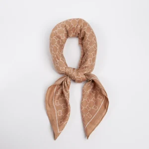 920005  Skjerf, Lite skjerf CC print matt struktur - beige