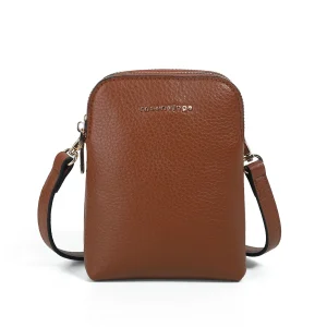 921115 Veske, Zipper mobilbag  - cognac