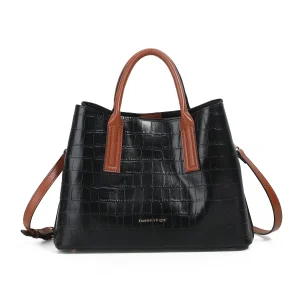 921801 Veske, MARION to-farget croco bag - svart