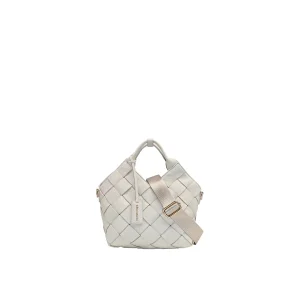 924503 Vesker, MARTINE flettet liten shopper  -offwhite