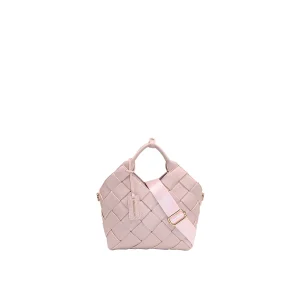 924536 Vesker, MARTINE flettet liten shopper  - lys rosa