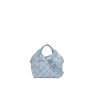 924546 Vesker, MARTINE flettet liten shopper  - lys blå