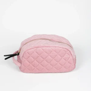 925436 Veske, Liten makeup-bag cordfløyel - lys rosa