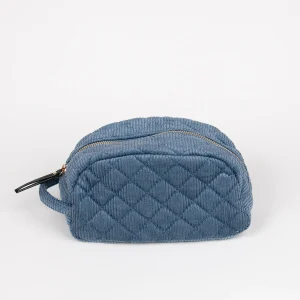 925446 Veske, Liten makeup-bag cordfløyel - lys blå