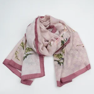 925636X  Skjerf, Mykt skjerf 80x180 cm klassisk print - rosa
