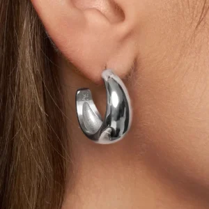 Øreringer 24 mm, Steel S