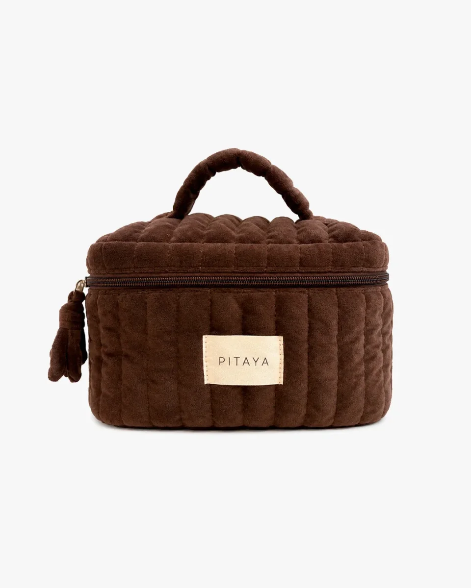 Velvet Makeup Bag Large - Dark Brown - Image 3