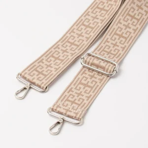 845905  Skulderrem, Antikkmønstret skulderrem - beige