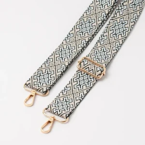 845302 Skulderrem, Labyrintprintet skulderrem - beige
