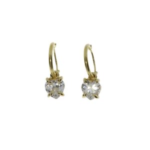 ØRERINGER M/HJERTE CUBIC ZIRKONIA CZ