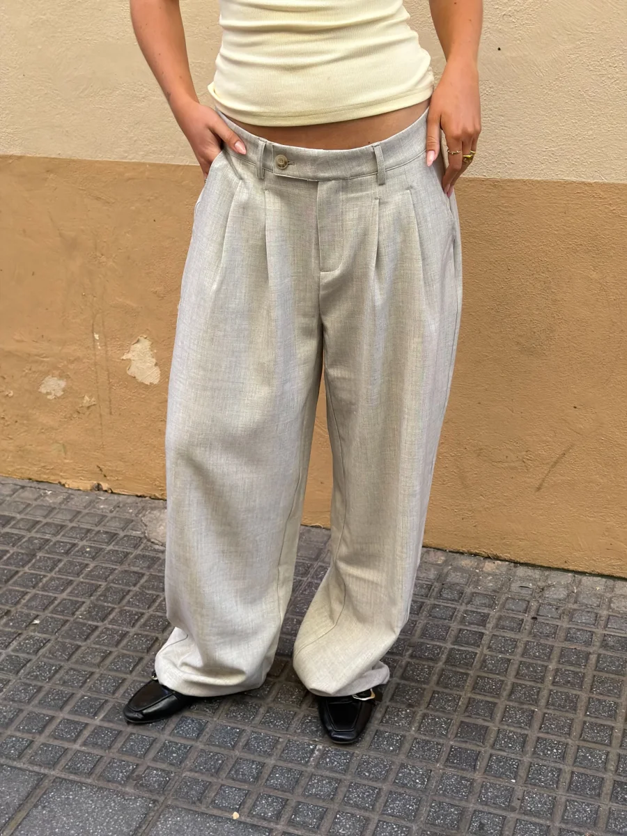 Nora Pants - Light Grey Melange - Image 6