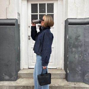 Silke Corduroy Bomber Jacket - Navy Blue