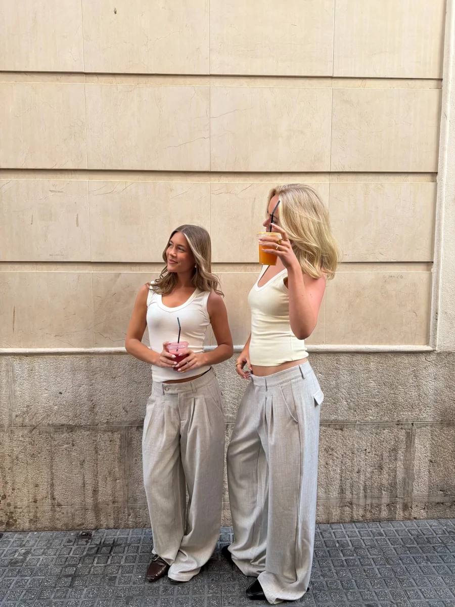 Nora Pants - Light Grey Melange - Image 7