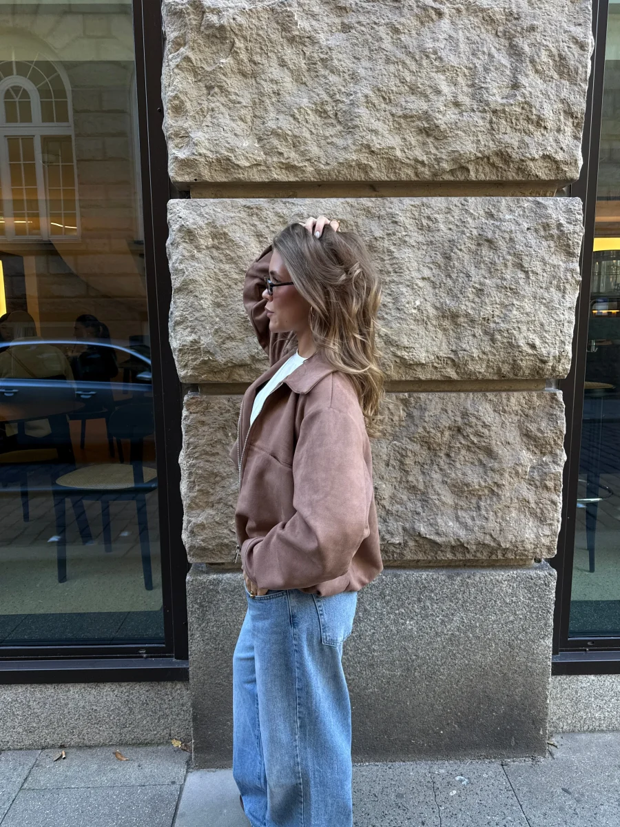 Rosa Faux Suede Jacket - Cognac Brown - Image 7