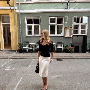 Cornelia Calf Length Satin Skirt - Pearl White