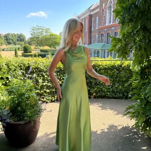 Rosa Waterfall Maxi Dress - Avocado Green
