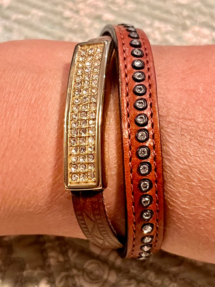 Armbånd i lær og gull - Image 3