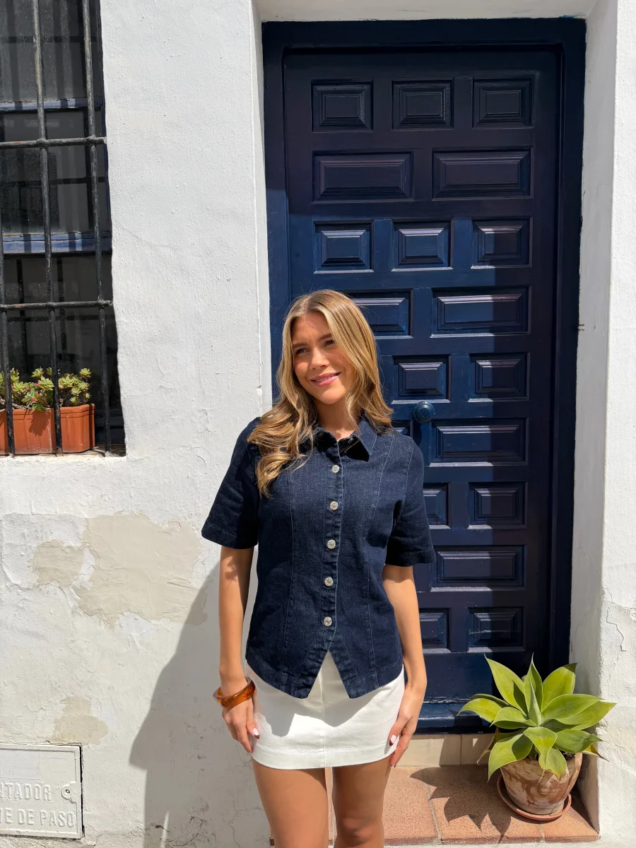 Cecilia Denim Shirt - Dark Blue - Image 6
