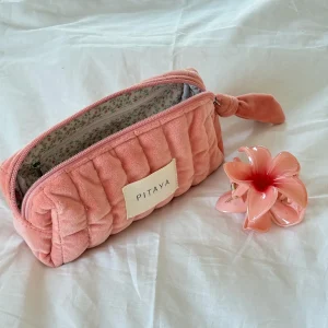 Velvet Makeup Bag Small - Dusty Coral