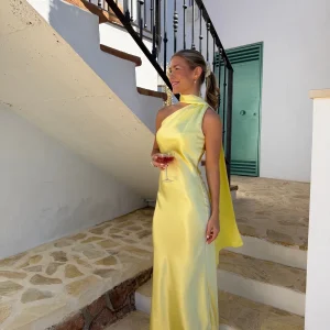 Sarah Maxi Scarf Dress - Butter Yellow