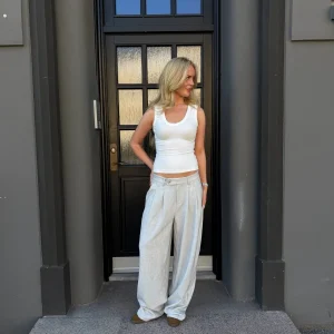 Nora Pants - Light Grey Melange