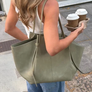 Andrea Strap Bag - Faux Suede Dusty Green