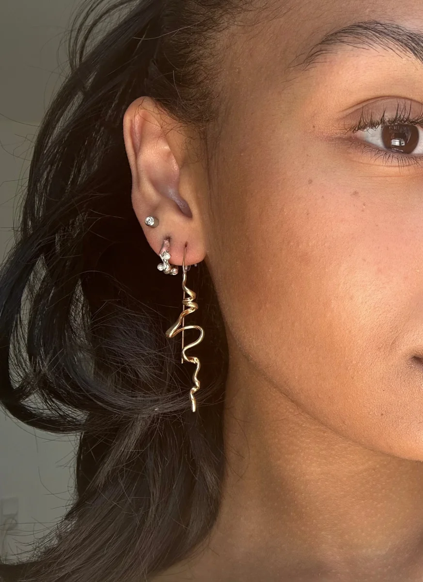 Lisa Swirl Earrings - Gold Plated - Image 2