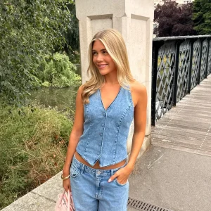 Cecilia Denim Vest - Medium Blue