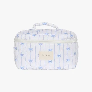 Large Makeup Bag - Blue Bow