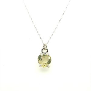 Sølvkjede med lys gul lemon citrine