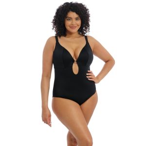 Plain Sailing Plunge Swimsuit Black