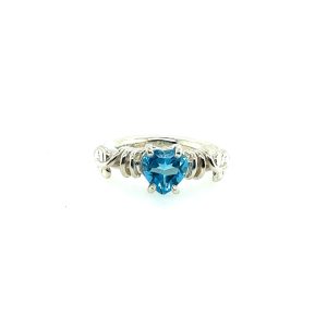 Bladring med swiss blue topaz