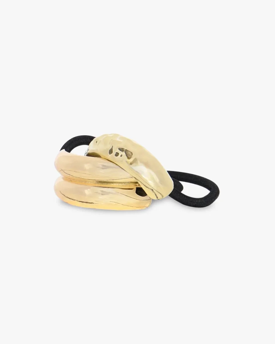 Silvia 2-Pack Elastic Hair Tie - Gold
