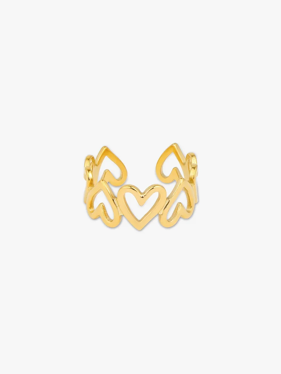 Helle Heart Ring - Gold Plated