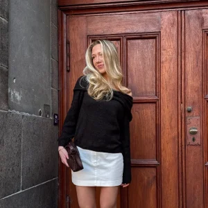 Sally Off Shoulder Knit - Black