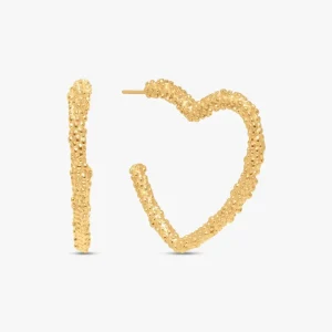 Annemone Heart Earrings - Gold Plated