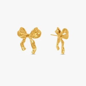Caro Bow Earrings - Gold Plated