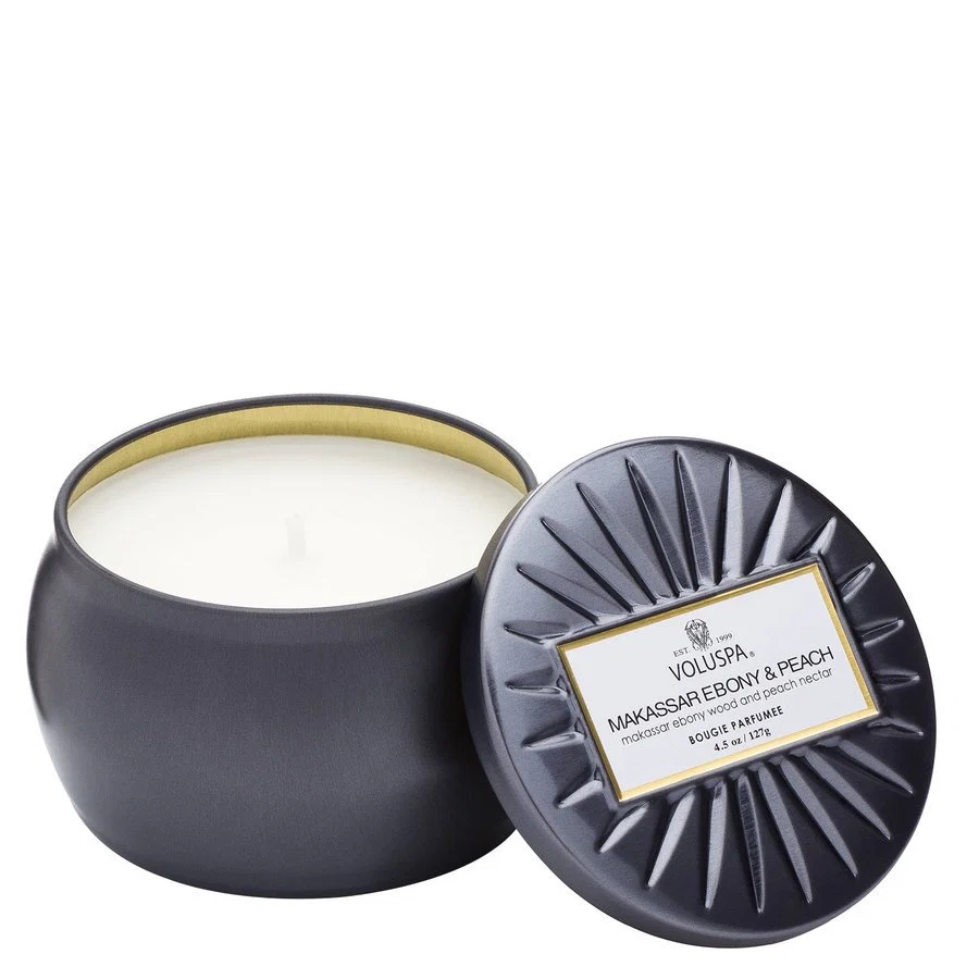 VOLUSPA Mini Tin Candle Makassar Ebony & Peach