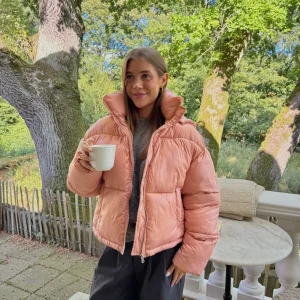 Josefine Short Puffer Jacket - Powder Pink